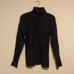 Gray Marled Turtleneck Sweater